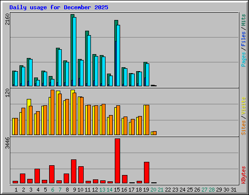 Daily usage for December 2025