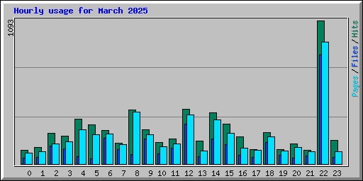 Hourly usage for March 2025