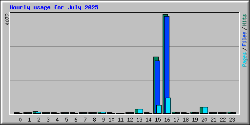 Hourly usage for July 2025